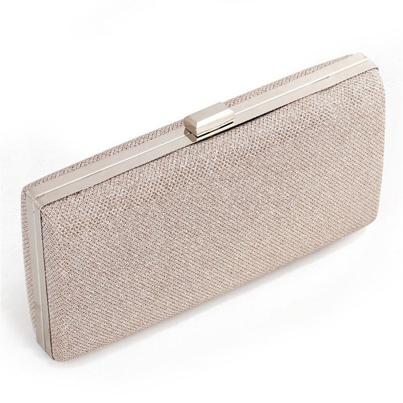 Blukey Women Vintage Bag Envelope Clutch Silver Evening Handbag For Cocktail/Wedding/Party (Champagne) - Image 1